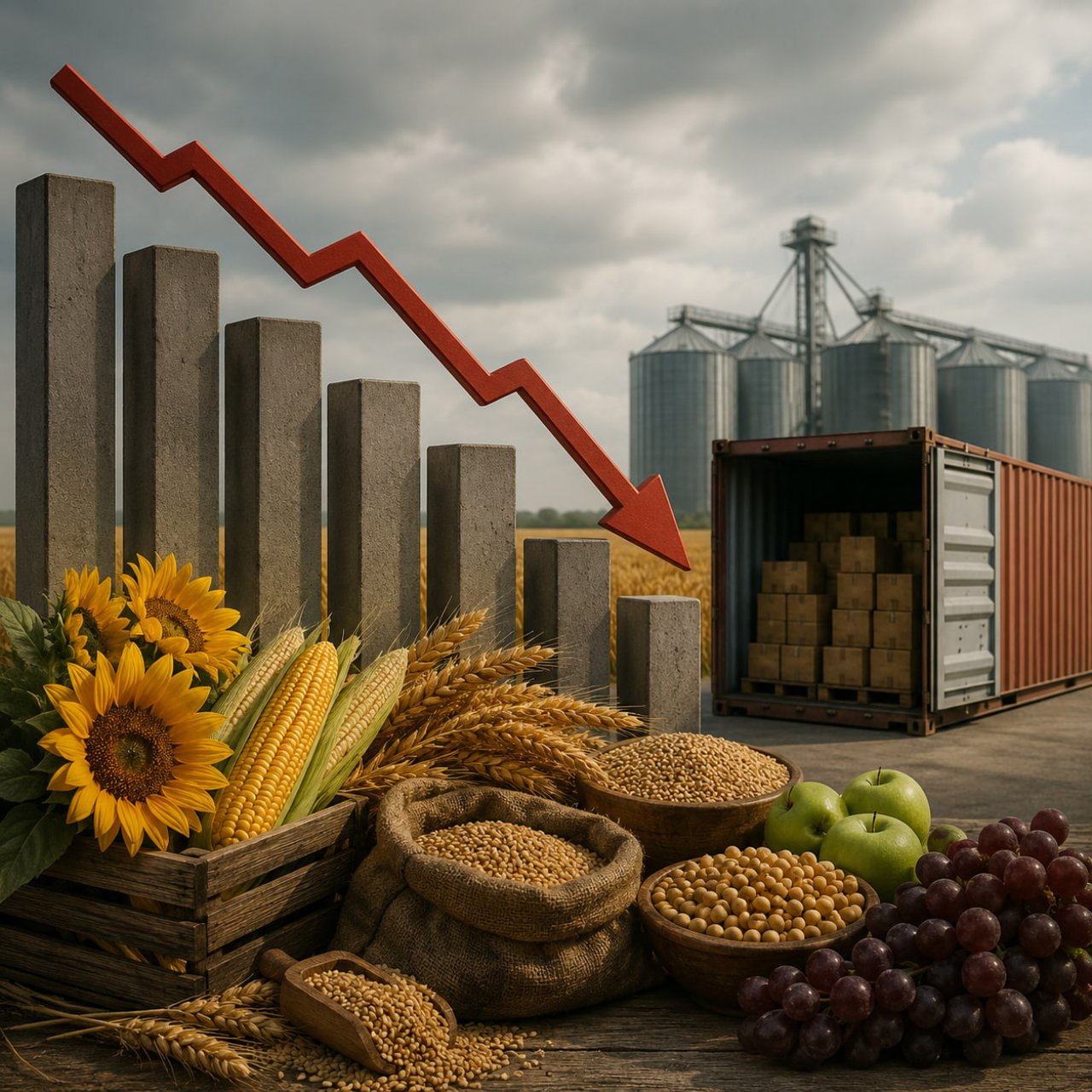 Объем экспорта продукции АПК Кубани за год снизился на 4,7%